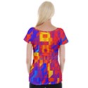 Geometric Pattern Fluorescent Colorful Cap Sleeve Top View2