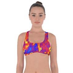 Geometric Pattern Fluorescent Colorful Got No Strings Sports Bra by Jancukart