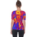 Geometric Pattern Fluorescent Colorful Shoulder Cut Out Short Sleeve Top View2