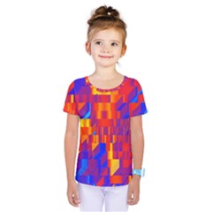 Geometric Pattern Fluorescent Colorful Kids  One Piece Tee