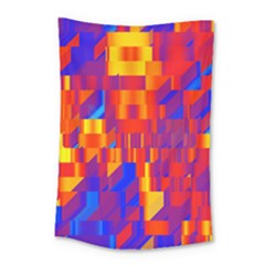 Geometric Pattern Fluorescent Colorful Small Tapestry by Jancukart