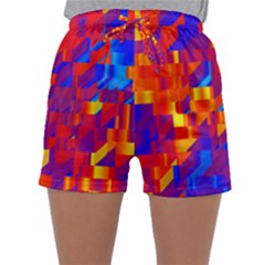 Geometric Pattern Fluorescent Colorful Sleepwear Shorts