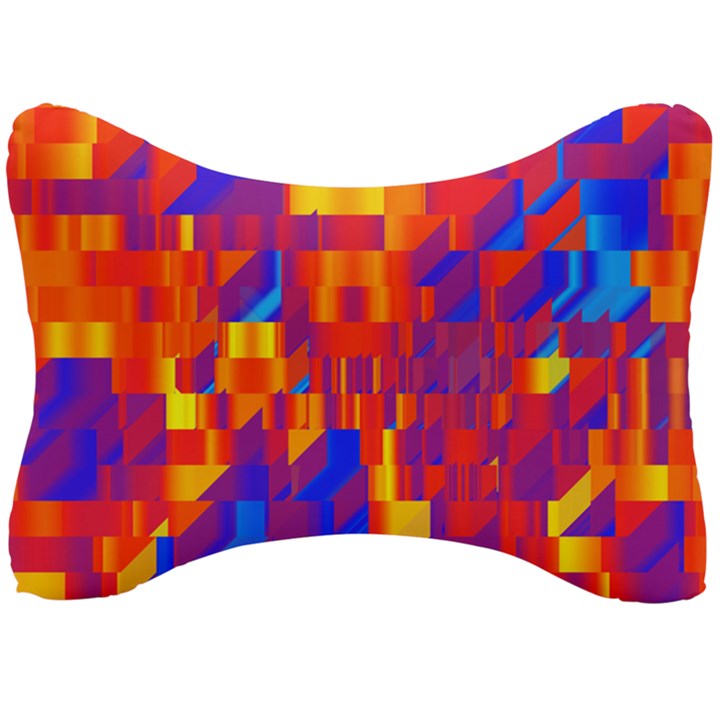 Geometric Pattern Fluorescent Colorful Seat Head Rest Cushion