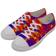 Geometric Pattern Fluorescent Colorful Men s Low Top Canvas Sneakers