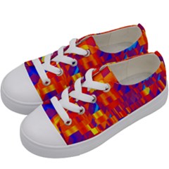 Geometric Pattern Fluorescent Colorful Kids  Low Top Canvas Sneakers