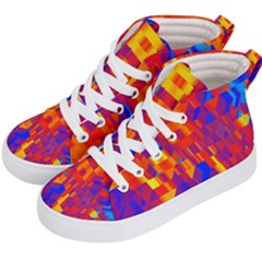 Geometric Pattern Fluorescent Colorful Kids  Hi-top Skate Sneakers