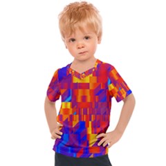 Geometric Pattern Fluorescent Colorful Kids  Sports Tee