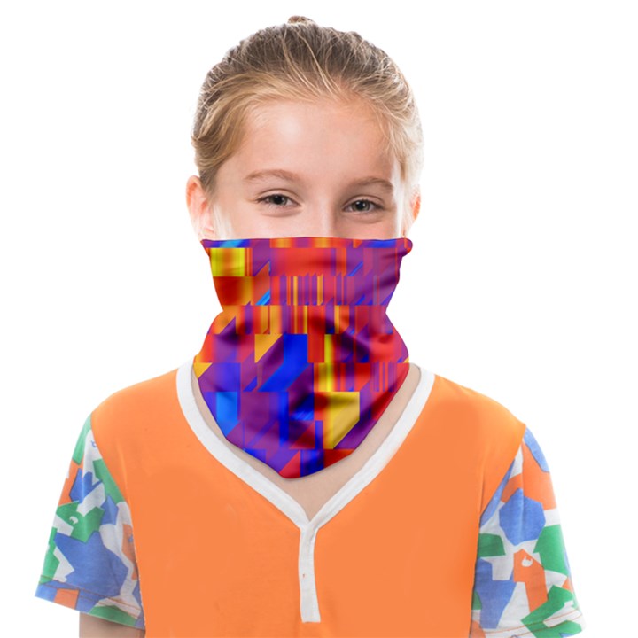 Geometric Pattern Fluorescent Colorful Face Covering Bandana (Kids)