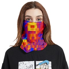 Geometric Pattern Fluorescent Colorful Face Covering Bandana (two Sides) by Jancukart