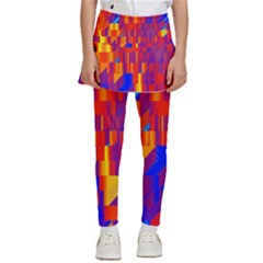 Geometric Pattern Fluorescent Colorful Kids  Skirted Pants by Jancukart