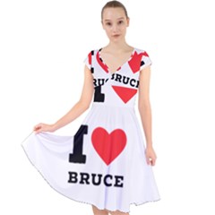 I Love Bruce Cap Sleeve Front Wrap Midi Dress by ilovewhateva