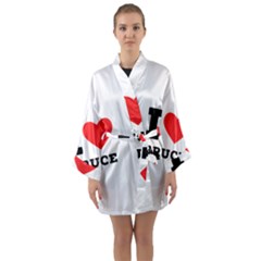 I Love Bruce Long Sleeve Satin Kimono by ilovewhateva