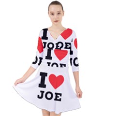 I Love Joe Quarter Sleeve Front Wrap Dress by ilovewhateva