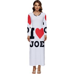 I Love Joe Long Sleeve Longline Maxi Dress by ilovewhateva