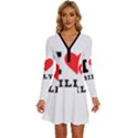 I love billy Long Sleeve Deep V Mini Dress  View1