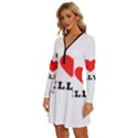 I love billy Long Sleeve Deep V Mini Dress  View2