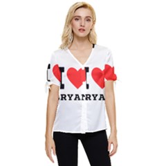 I Love Bryan Bow Sleeve Button Up Top by ilovewhateva