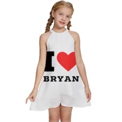 I Love Bryan Kids  Halter Collar Waist Tie Chiffon Dress by ilovewhateva