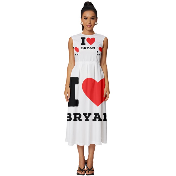 I love bryan Sleeveless Round Neck Midi Dress