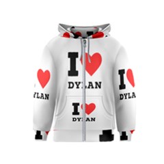 I Love Dylan  Kids  Zipper Hoodie by ilovewhateva