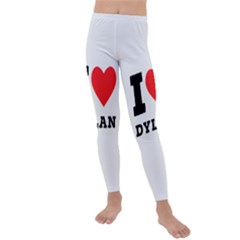 I Love Dylan  Kids  Lightweight Velour Leggings by ilovewhateva