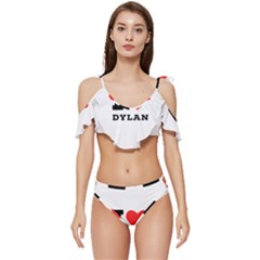 I Love Dylan  Ruffle Edge Tie Up Bikini Set	