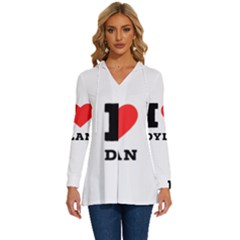 I Love Dylan  Long Sleeve Drawstring Hooded Top