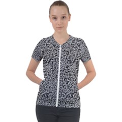 Abstract-0025 Short Sleeve Zip Up Jacket by nateshop