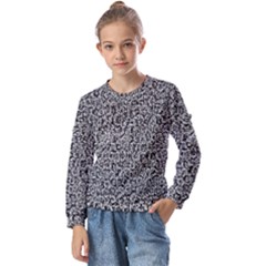 Abstract-0025 Kids  Long Sleeve Tee With Frill 