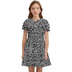 Abstract-0025 Kids  Bow Tie Puff Sleeve Dress