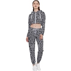 Abstract-0025 Cropped Zip Up Lounge Set by nateshop