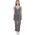 Abstract-0025 V-Neck Spaghetti Strap Tie Front Jumpsuit View1