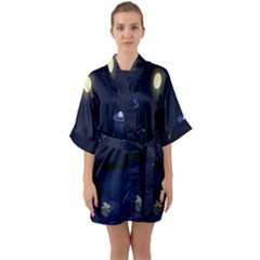 Alien Navi Half Sleeve Satin Kimono  by nateshop