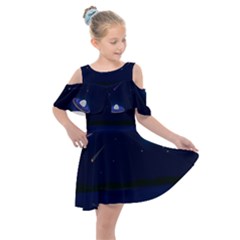 Alien Navi Kids  Shoulder Cutout Chiffon Dress by nateshop