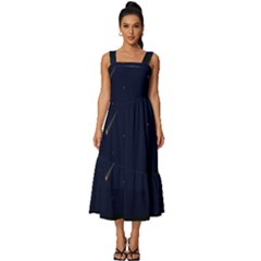 Alien Navi Square Neckline Tiered Midi Dress by nateshop