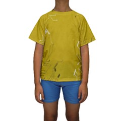 Background-0027 Kids  Short Sleeve Swimwear by nateshop