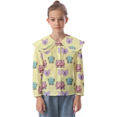 Animals-17 Kids  Peter Pan Collar Blouse by nateshop