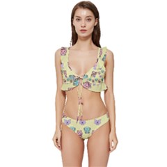 Animals-17 Low Cut Ruffle Edge Bikini Set