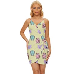 Animals-17 Wrap Tie Front Dress