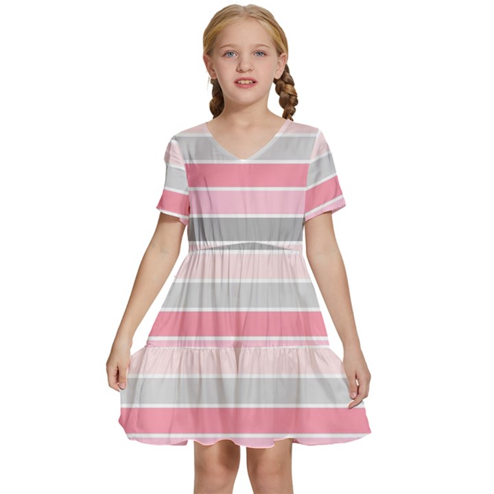 Background-01 Kids  Short Sleeve Tiered Mini Dress