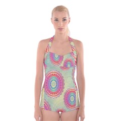 Background-02 Boyleg Halter Swimsuit 