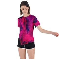 Background-03 Asymmetrical Short Sleeve Sports Tee by nateshop