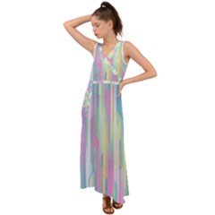 Background-28 V-neck Chiffon Maxi Dress by nateshop