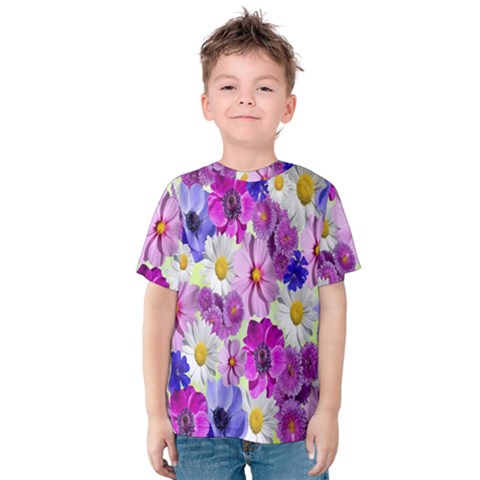 Blossoms-yellow Kids  Cotton Tee by nateshop