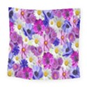 Blossoms-yellow Square Tapestry (Large) View1