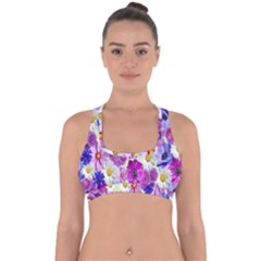 Blossoms-yellow Cross Back Hipster Bikini Top  by nateshop