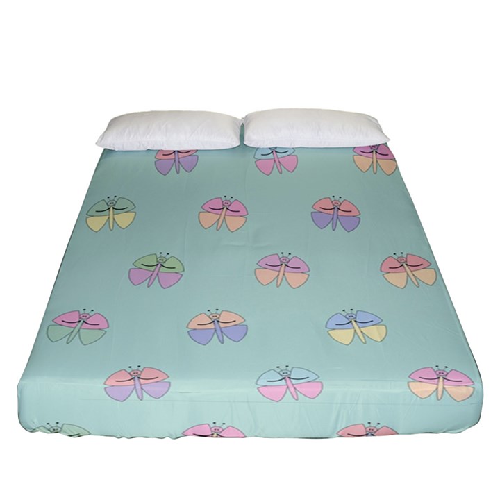 Butterfly-15 Fitted Sheet (Queen Size)