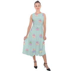 Butterfly-15 Midi Tie-back Chiffon Dress by nateshop