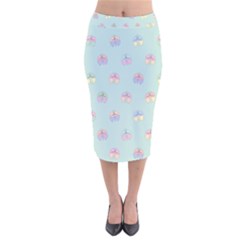 Butterfly-15 Velvet Midi Pencil Skirt by nateshop