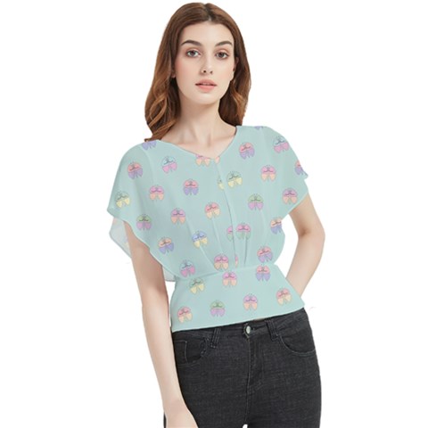 Butterfly-15 Butterfly Chiffon Blouse by nateshop